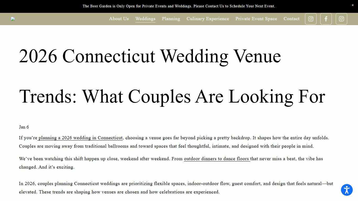 2026 Connecticut Wedding Venue Trends | What Modern Couples Want — The Hops Company